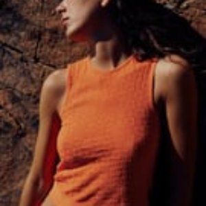 Zara orange textured top - NWT